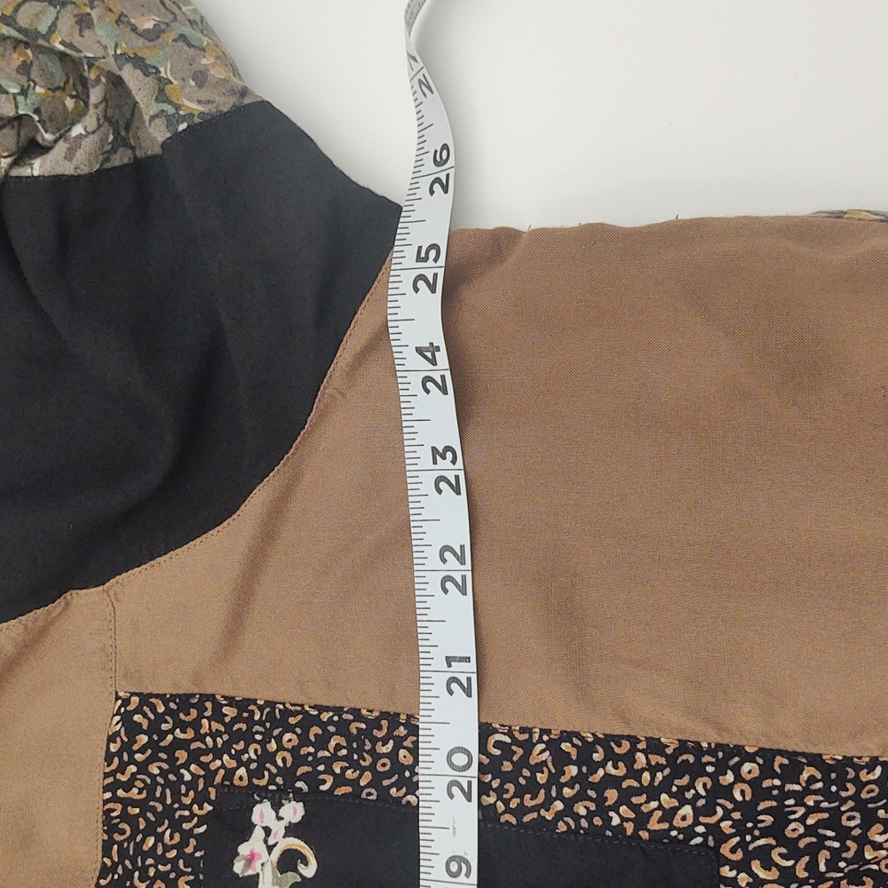 Vintage Button Up Top Mixed Print Patchwork Toget… - image 8